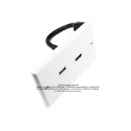 Placa Tapa Decora HDMI 4k pigtail + USB 3.0 en ABS